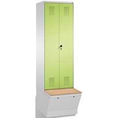 EVOLO Garderobenschrank, zueinander schlagende Türen, mit Aufbewahrungsbox, 2 Ab