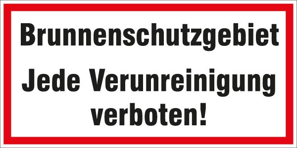Hinweis-Aufkleber Brunnenschutzgebiet 400x200mm