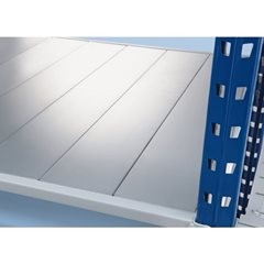 Schwerlast-Großfachregal mit Stahlauflagen, Rahmenfarbe blau, HxBxT 1996 x 2780 x 1000 mm, Anbaurega