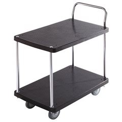 Servierwagen, 2 Etagen, 1 Schiebebügel, Tragfähigkeit 150 kg.