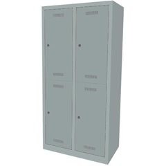 MonoBloc™ Garderobenschrank, doppelstöckig, Breite 810 mm, 2 Abteile, 4 Fächer,