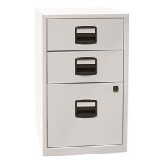 Beistellschrank PFA, 2 Schubladen, 1 Hängeregistratur, lichtgrau.