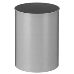 Papierkorb, Stahl, rund, Volumen 30 l, HxØ 470 x 335 mm, Aluminium.