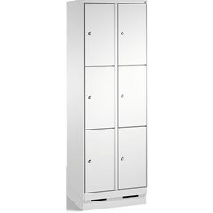 EVOLO Fächerschrank, mit Sockel, 2 Abteile, je 3 Fächer, Abteilbreite 300 mm, li