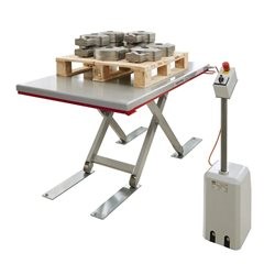 Flachform-Hubtisch, Baureihe G, Tragfähigkeit 300 kg, Hubbereich 80 - 850 mm, Lx