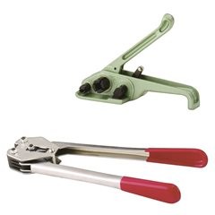 Spanngerät und Verschlusszange für PP-Band, manuell, für Bandbreite 12 mm.