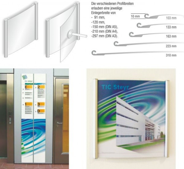 Primus Wandschild 163/210 DIN A5 hoch, Ausführung beschichtet
