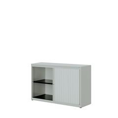 Querrollladenschrank, HxBxT 830 x 1200 x 432 mm, Kunststoffplatte, 1 Fachboden,