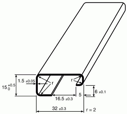 RS PRO Stahl Hutschiene G Ungelocht, H. 15mm B. 32mm, L. 1m