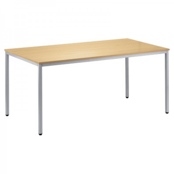 Konferenztisch 1.200x800mm Gestell alusilber Platte buche