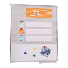 Mehrzwecktafel, universell, Breite 705 mm, Einsteck- und Whiteboard-Tafel.
