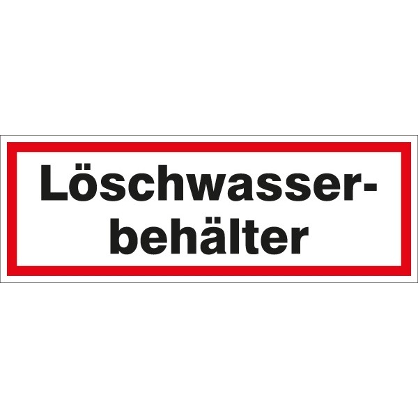 Hinweisschild Löschwasserbehälter 297x105/1.5mm