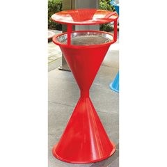 Kegel-Standascher aus Kunststoff, mit Dach, schwarzgrau.