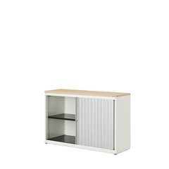 Querrollladenschrank, HxBxT 830 x 1200 x 432 mm, Kunststoffplatte, 1 Fachboden,