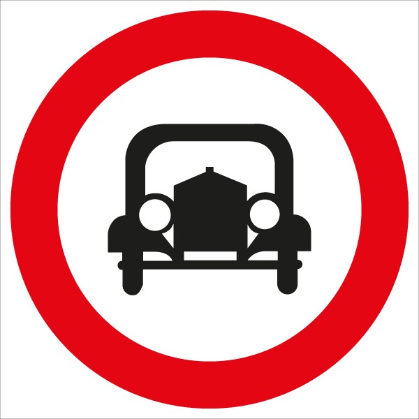 §52/6a Fahrverbot für alle mehrspurigen KFZ | flaches Verkehrszeichen