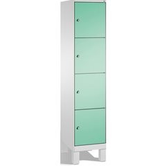 EVOLO Fächerschrank, mit Füßen, 1 Abteil, 4 Fächer, Abteilbreite 400 mm, lichtgr