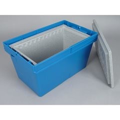 Transportbehälter aus PP, Volumen 30 l, VE 3 Stk, blau.