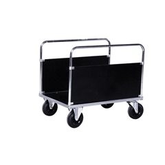 Verzinkter Plattformwagen KM531, 2 Seitenwände, LxB 1000 x 700 mm, 2 Lenkrollen