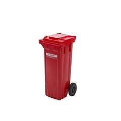 Mülltonne aus Kunststoff DIN EN 840, Volumen 80 l, BxHxT 448 x 932 x 514 mm, rot, ab 5 Stk.