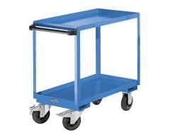 Montagehilfswagen, 2 Etagen, Tragfähigkeit 250 kg, Ladefläche LxB 900 x 500 mm, lichtblau.
