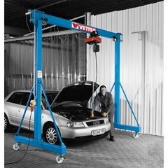 Stahl-Portalkran PA, mit Elektrokettenzug HF, Tragfähigkeit 800 kg, lichte Breit