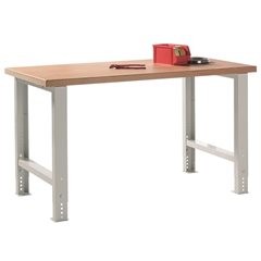 Werkbank im Baukastensystem, Höhe 740 - 1090 mm, ohne Unterbauten, Breite 1500 mm.