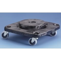 BRUTE® Transportroller, eckig, 4 Lenkrollen, Bajonettverschluss, PE/Metall, grau.