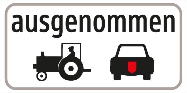 §54/5 ausgenommen Traktorund Microcar | flaches Verkehrszeichen