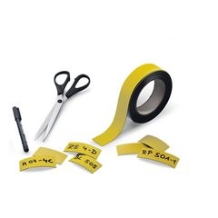 Magnet-Lagerschilder, Rollenware, gelb, Höhe 60 mm, Rollenlänge 10 m.