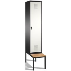 EVOLO Garderobenschrank, mit Sitzbank, 1 Abteil, Abteilbreite 400 mm, schwarzgra