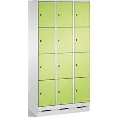 EVOLO Fächerschrank, mit Sockel, 3 Abteile, je 4 Fächer, Abteilbreite 300 mm, li