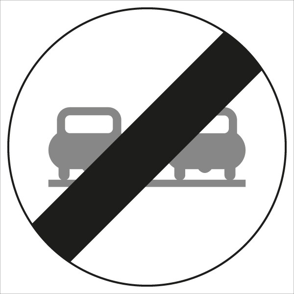 §52/4b Ende des Überholverbotes | flaches Verkehrszeichen