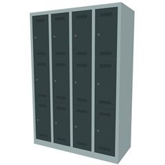 MonoBloc™ Schließfachschrank, 3 Fächer je Abteil, Breite 1183 mm, 4 Abteile, 12