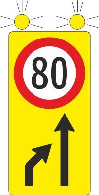 Vorwarntafel V1, ohne Warnleuchten | flache Ausführung