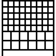 Wandregalsystem mit Sichtlagerkästen, 7 Schienen, 57 Kästen, HxB 1000 x 1010 mm.