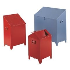 Putzwollkasten aus Stahlblech, mit selbstschließendem Einwurf, feuerrot, Volumen