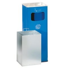 Kombiascher, Volumen 32 l, BxHxT 260 x 665 x 260 mm, Stahl, silber.