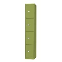 OFFICE Schließfachsystem, Tiefe 457 mm, 4 Fächer, grün.
