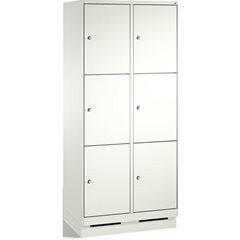 EVOLO Fächerschrank, mit Sockel, 2 Abteile, je 3 Fächer, Abteilbreite 400 mm, ve