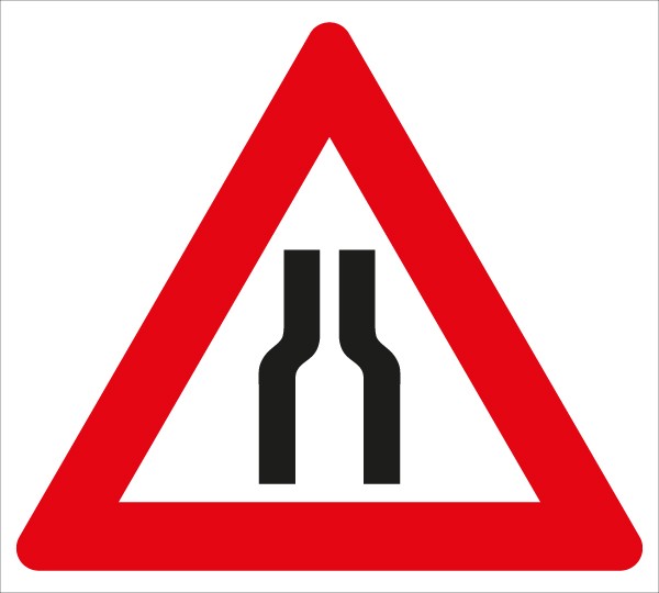 §50/8a Fahrbahnverengung beidseitig | flaches Verkehrszeichen