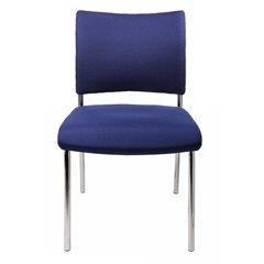 Besucherstuhl, stapelbar, 4-Fuß, Rückenlehne gepolstert, VE 2 Stk, blau.