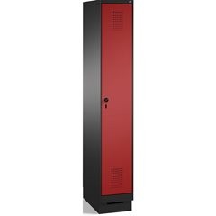 EVOLO Garderobenschrank, mit Sockel, 1 Abteil, Abteilbreite 300 mm, schwarzgrau