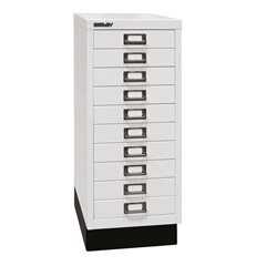 MultiDrawer™ 29er Serie, mit Sockel, DIN A4, 10 Schubladen, verkehrsweiß.