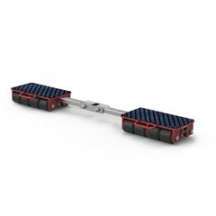 Transportfahrwerk, fest, mit Verbindungsstange und Gelenk, Tragfähigkeit 12000 kg.