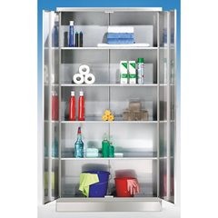 Edelstahl-Mehrzweckschrank, 4 Fachböden, HxBxT 1950 x 1000 x 400 mm.