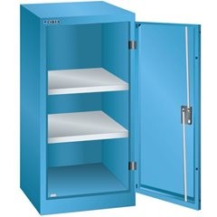 Flügeltürenschrank, 2 Fachböden, Breite 500 mm, lichtgrau.