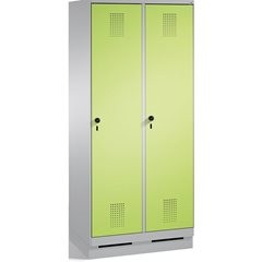 EVOLO Aufbewahrungsschrank, mit Sockel, 2 Abteile, Abteilbreite 400 mm, mit 8 Fa
