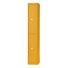 OFFICE Garderobensystem, Tiefe 305 mm, 2 Fächer mit je 1 Kleiderhaken, gelb.