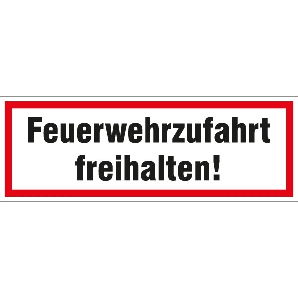 Hinweisschild Feuerwehrzufahrt 297x105/1.5mm
