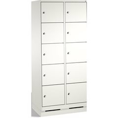 EVOLO Fächerschrank, mit Sockel, 2 Abteile, je 5 Fächer, Abteilbreite 400 mm, ve